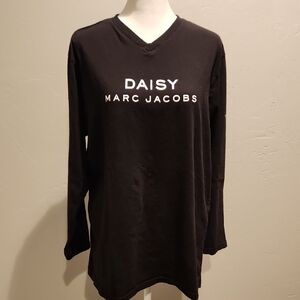 Marc Jacobs Black V-Neck Long Sleeve Top